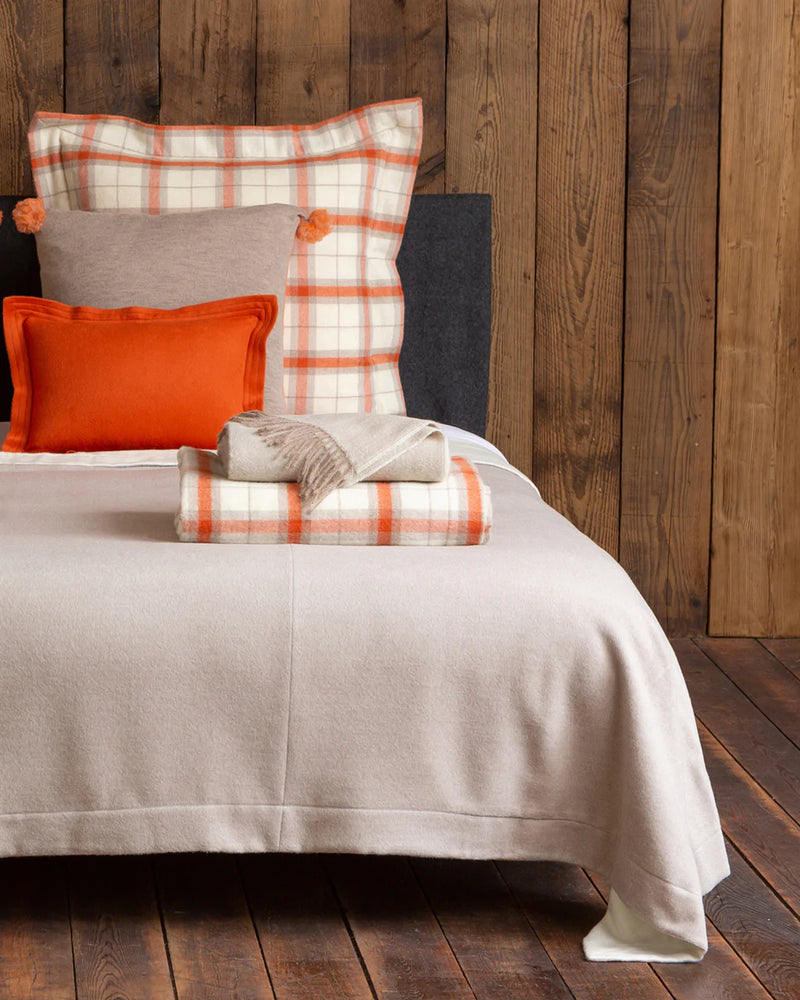 Alicia Adams Alpaca Aberdeen Euro Pillow, alpaca pillow, alpaca throw pillow, alpaca decorative pillow, alpaca vs cashmere, orange alpaca euro pillow