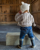 Alicia Adams Alpaca Bunny Hat, alpaca baby clothes, baby alpaca hat, alpaca clothing kids, alpaca winter hats, ivory and pink powder alpaca baby hat