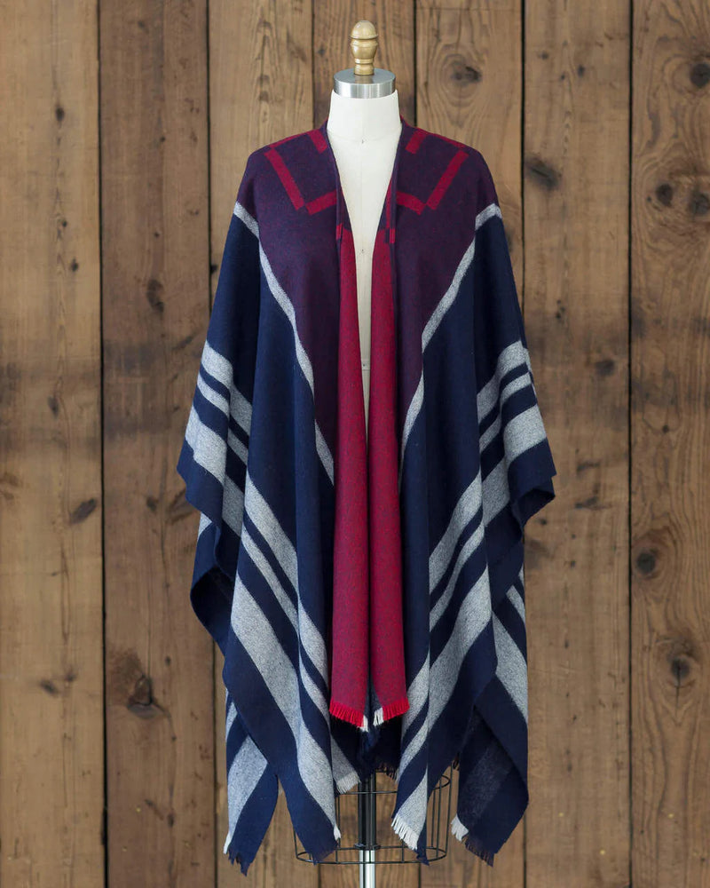 alicia adams alpaca mazing blanket cape, 100 baby alpaca wool cape, alpaca poncho, alpaca poncho womens, navy blue alpaca womens cape