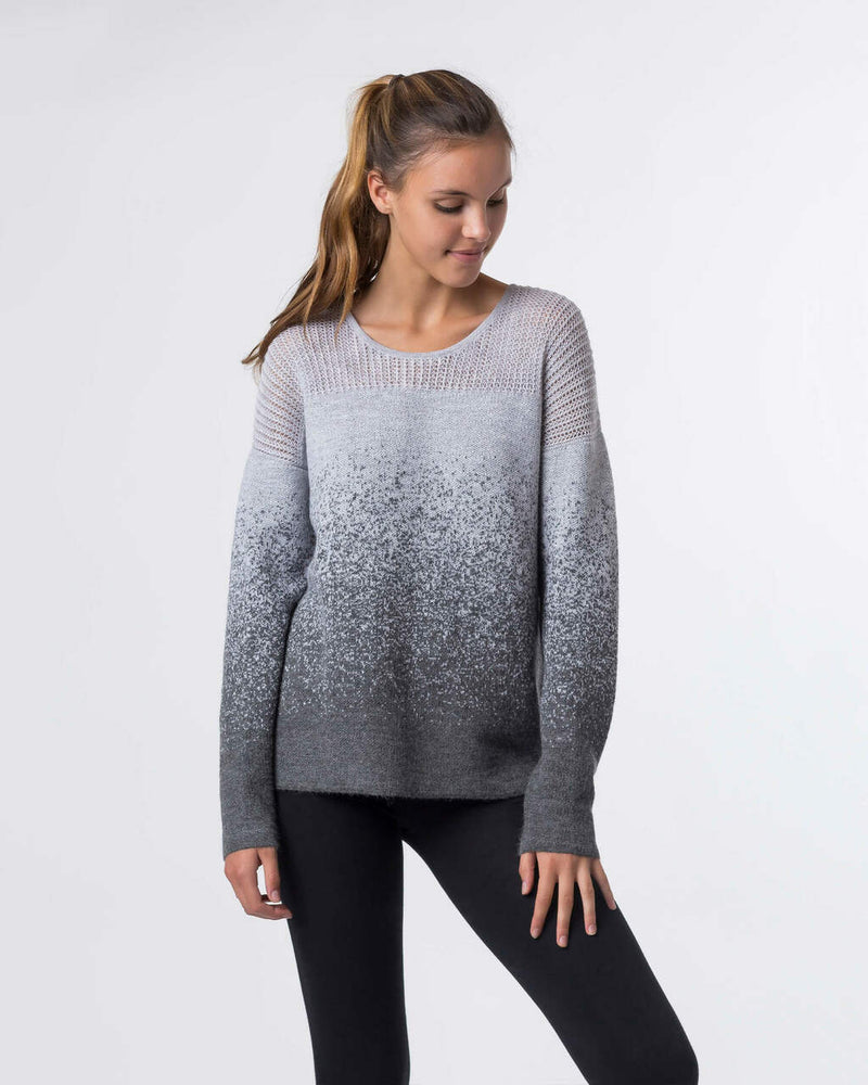 alicia adams alpaca colette sweater, 100 baby alpaca sweater, alpaca sweater, alpaca sweater, alpaca sweater peru, light grey and grey alpaca sweater