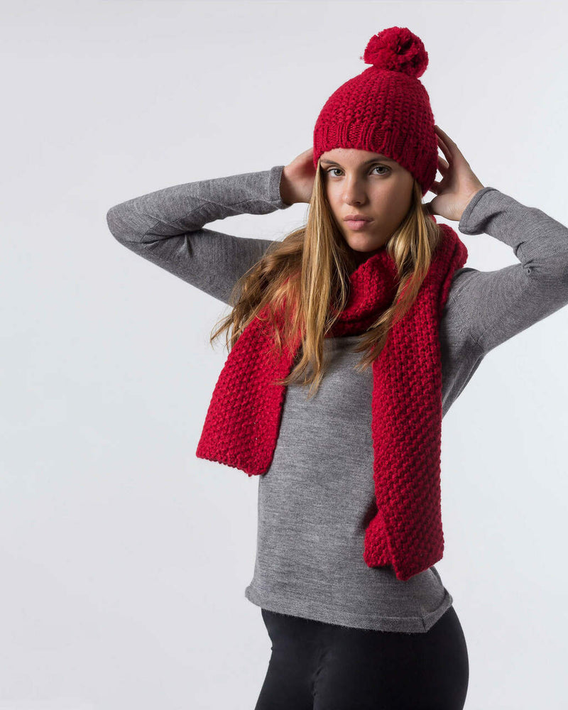 alicia adams alpaca whistler hat, womens beanie hat, alpaca beanie hat, all fair-trade made hat, alpaca vs cashmere, scarlet red alpaca hat