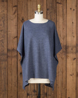 alicia adams alpaca jamie sweater, luxury womens sweater, 100% baby alpaca, womens loose alpaca sweater, women's plus size alpaca sweater, luxury sweater, denim blue alpaca sweater, alpaca apparel, sustainable fashion, softer than cashmere,  ecofriendly alpaca sweater