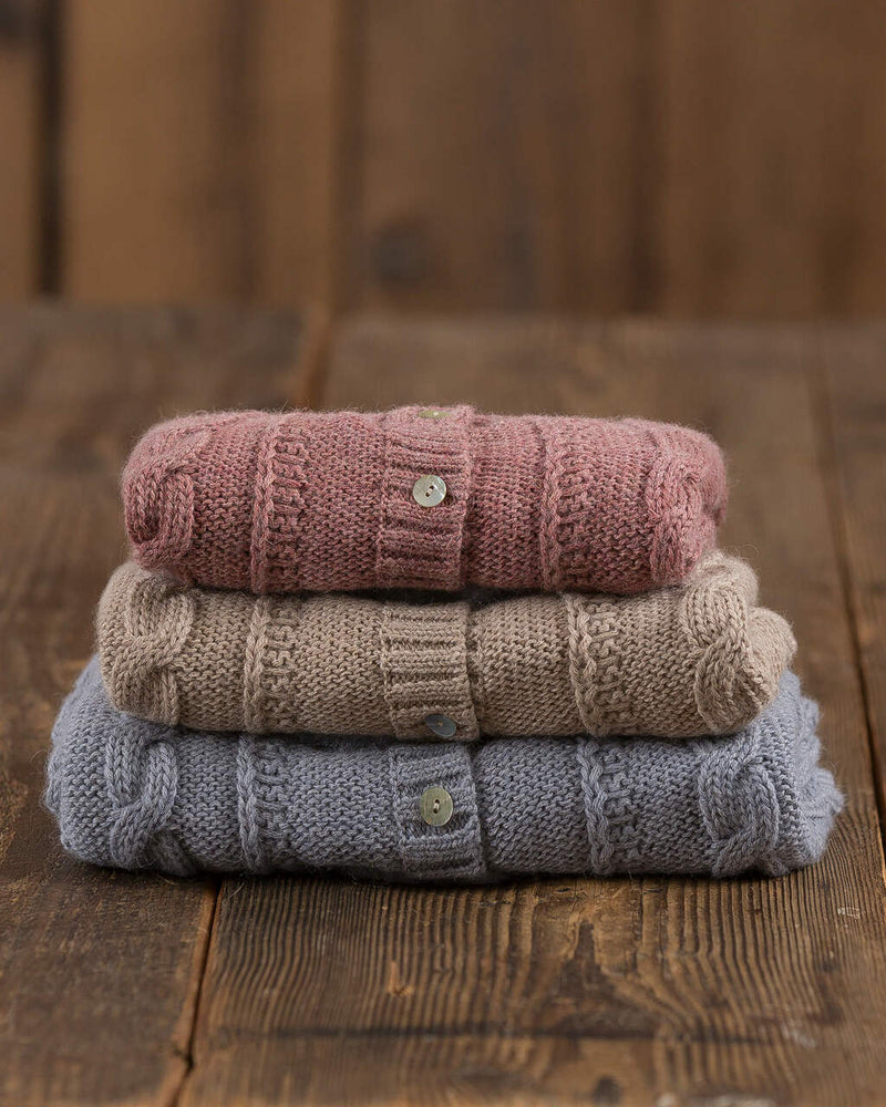 Alicia Adams Alpaca Favorite Cardigan, alpaca sweater for children, kids alpaca cardigan, cable knit childrens sweater, neutral alpaca cardigan