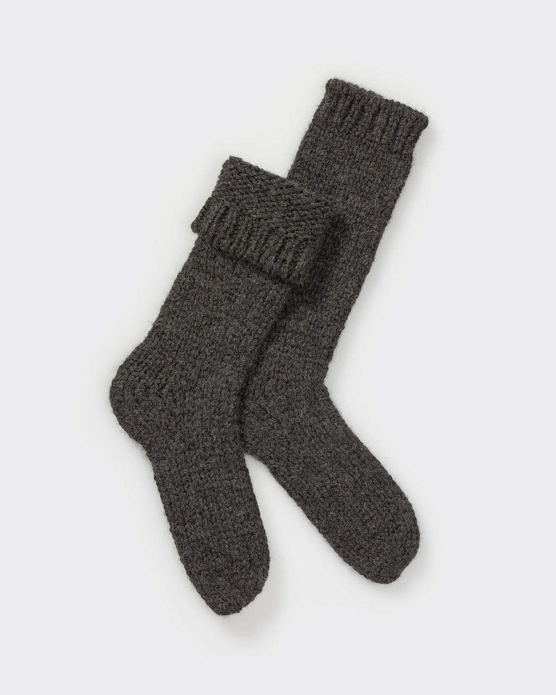 Alicia Adams Alpaca Lounge Sock, alpaca socks, womens alpaca socks, alpaca socks men, alpaca wool socks, charcoal alpaca socks