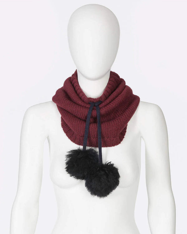 Alicia Adams Alpaca Alpina Snood, alpaca scarf, alpaca accessories, alpaca gifts, baby alpaca scarf, alpaca vs cashmere, bordeaux and navy alpina snood