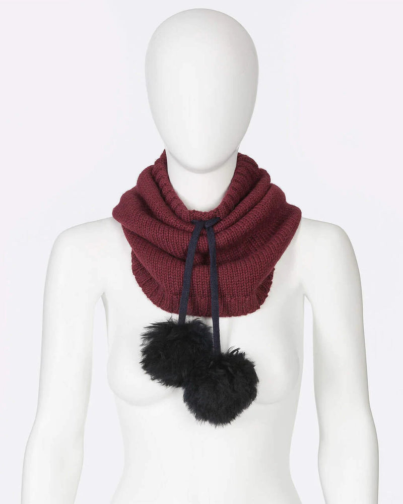Alicia Adams Alpaca Alpina Snood, alpaca scarf, alpaca accessories, alpaca gifts, baby alpaca scarf, alpaca vs cashmere, bordeaux and navy alpina snood