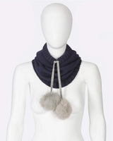 Alicia Adams Alpaca Alpina Snood, alpaca scarf, alpaca accessories, alpaca gifts, baby alpaca scarf, alpaca vs cashmere, navy and light grey alpina snood