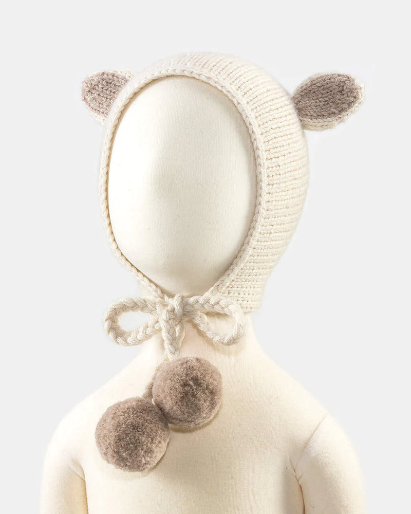 Alicia Adams Alpaca Bunny Hat, alpaca baby clothes, baby alpaca hat, alpaca clothing kids, alpaca winter hats, ivory and taupe alpaca baby hat