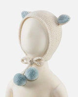 Alicia Adams Alpaca Bunny Hat, alpaca baby clothes, baby alpaca hat, alpaca clothing kids, alpaca winter hats, ivory and light blue alpaca baby hat