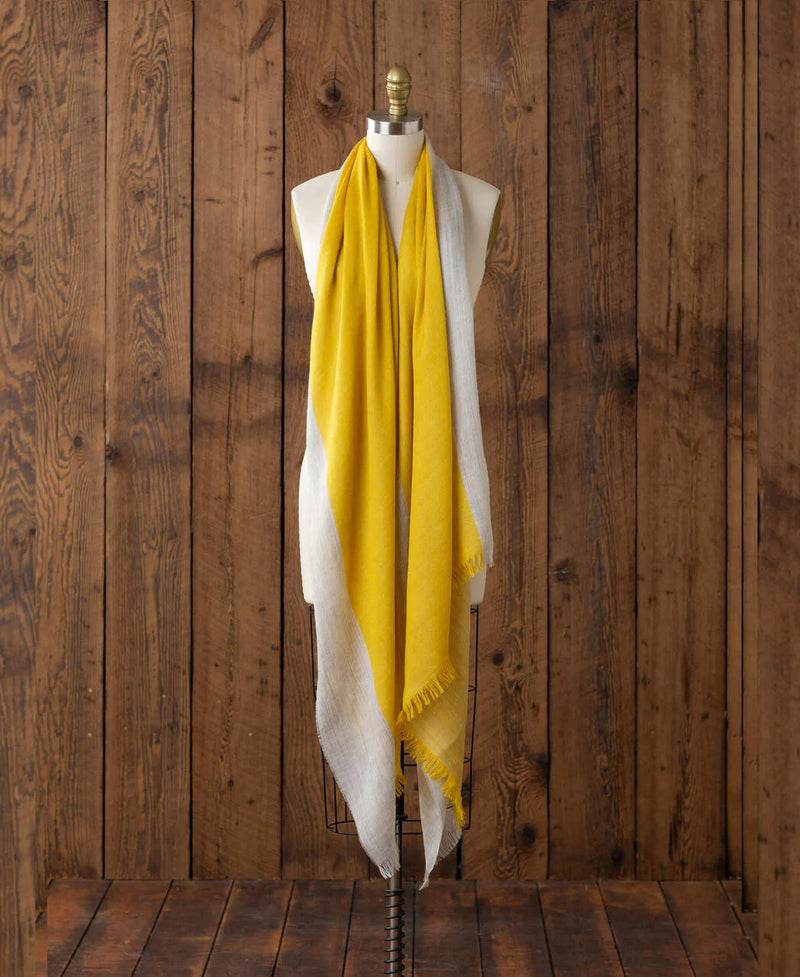 Alicia Adams Alpaca Alassio Wrap,  100 baby alpaca wrap, lightweight alpaca wrap, alpaca wrap, all fair-trade made, alpaca vs cashmere, light grey and yellow alpaca wrap