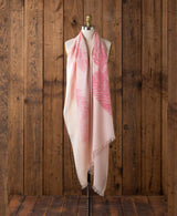 alicia adams alpaca pluma scarf, lightweight alpaca wrap, summer alpaca wrap with feather design, pink womens alpaca scarf