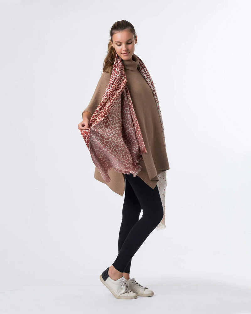 Alicia Adams Alpaca Pantera Scarf, 100 baby alpaca scarf, baby alpaca scarf, alpaca scarf peru, alpaca scarf, alpaca vs cashmere, rust red alpaca scarf