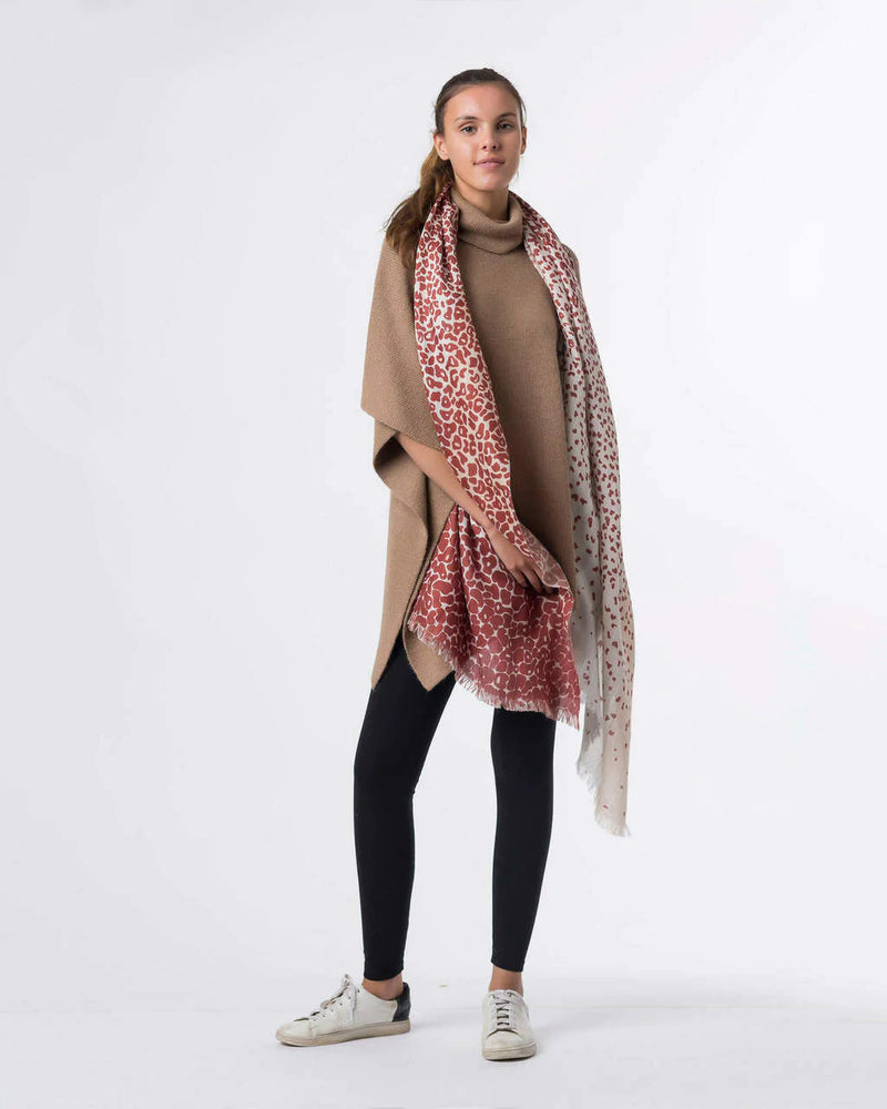 Alicia Adams Alpaca Pantera Scarf, 100 baby alpaca scarf, baby alpaca scarf, alpaca scarf peru, alpaca scarf, alpaca vs cashmere, rust red alpaca scarf