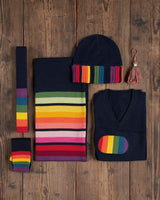 Alicia Adams Alpaca Rainbow Scarf, 100 alpaca scarf, alpaca scarf mens, pride gifts, alpaca scarf womens, alpaca scarf peru, rainbow alpaca scarf