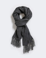 Alicia Adams Alpaca Pinstripe scarf, 100 baby alpaca scarf peru, alpaca scarf, baby alpaca wool scarf, alpaca wool scarf, charcoal and ivory alpaca scarf