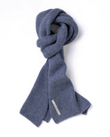 alicia adams alpaca davos scarf, womens handknit alpaca scarf, alpaca scarf,  fair trade made scarf, alpaca vs cashmere, denim blue alpaca scarf