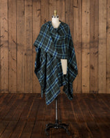 Alicia Adams Alpaca Aberdeen alpaca cape, alpaca cape, women's plaid alpaca cape, plaid alpaca poncho, velvet green and indigo plaid Baby Alpaca Cape