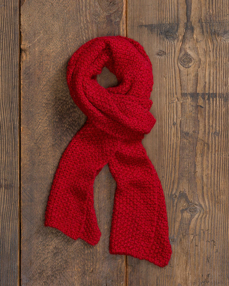 Alicia Adams Alpaca whistler scarf, womens alpaca scarf, knitted alpaca scarf, all fair-trade made in peru, alpaca vs cashmere, scarlet red alpaca scarf