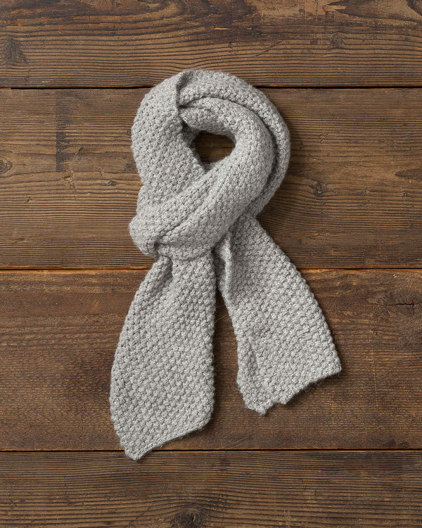 Alicia Adams Alpaca whistler scarf, womens alpaca scarf, knitted alpaca scarf, all fair-trade made in peru, alpaca vs cashmere, light grey alpaca scarf