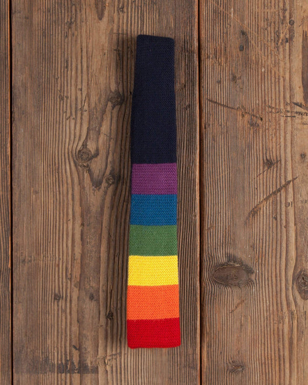 Alicia Adams Alpaca Rainbow Tie, pride gifts, alpaca tie, alpaca vs cashmere, pride tie,