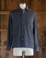 Alicia Adams Alpaca Knit Button Down Shirt, alpaca clothing mens, alpaca shirt, alpaca clothing, alpaca sweater, navy blue alpaca knit shirt