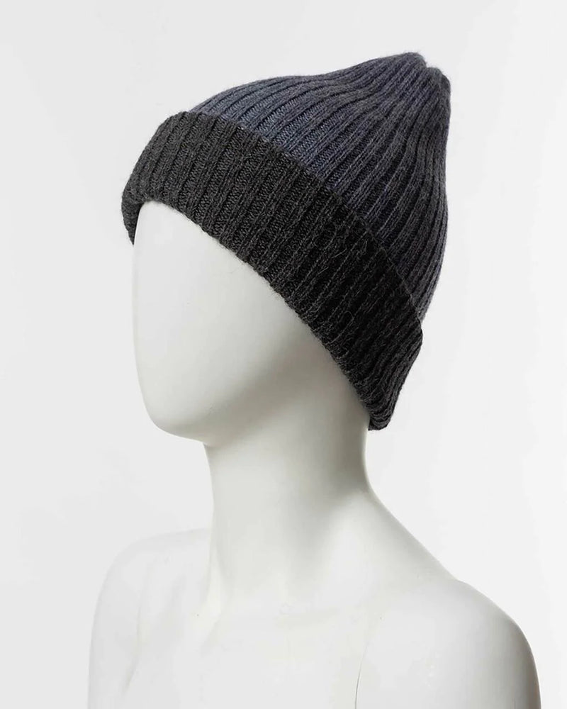 Alicia Adams Alpaca Reversible Hat for Women, 100 alpaca hat, 100 baby alpaca beanie hat, baby alpaca hat, blue and grey baby alpaca hat