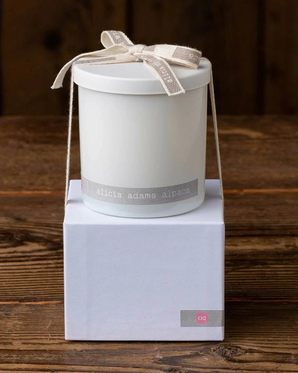 alicia adams alpaca home fragrance, alicia adams alpaca candle, luxury room candle, luxury home fragrance, candle gift with bow, candle gift in box