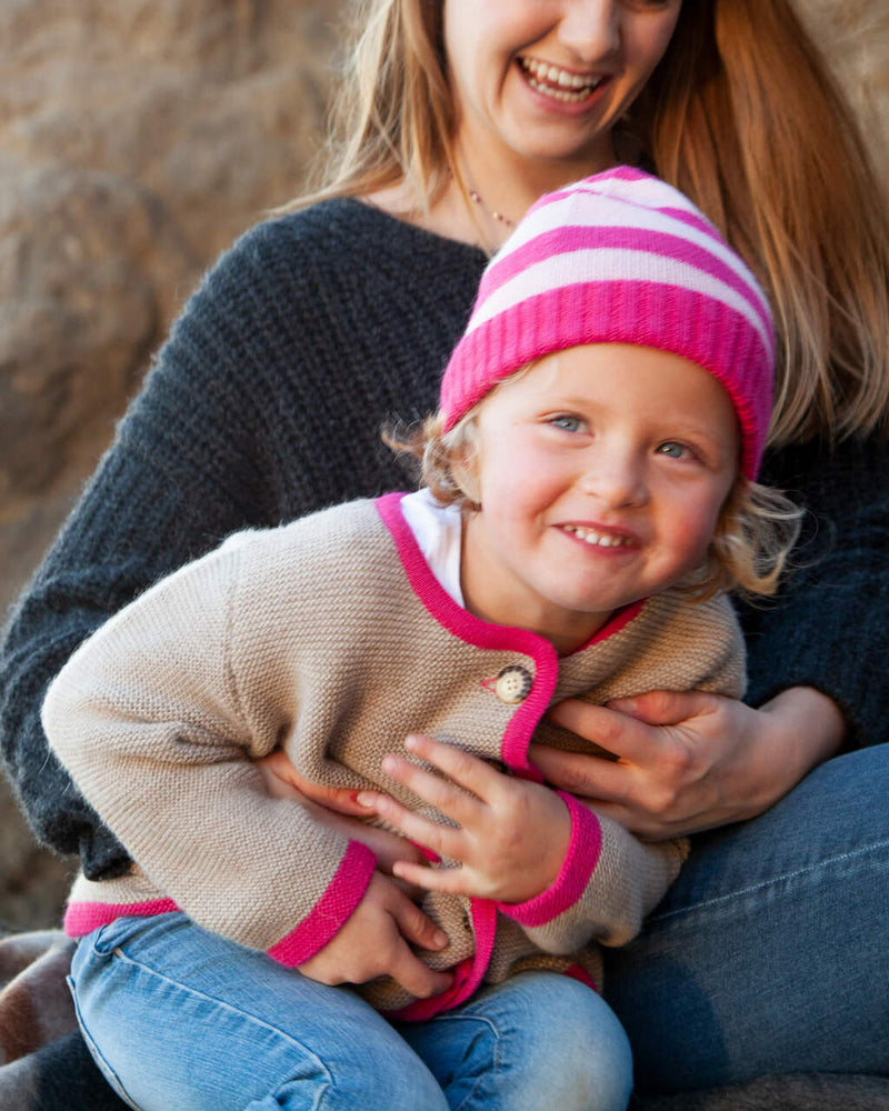 alicia adams alpaca charlie hat, alpaca hats for kids, alpaca beanie hat, all fair-trade made, alpaca vs cashmere, shocking pink and light pink hat