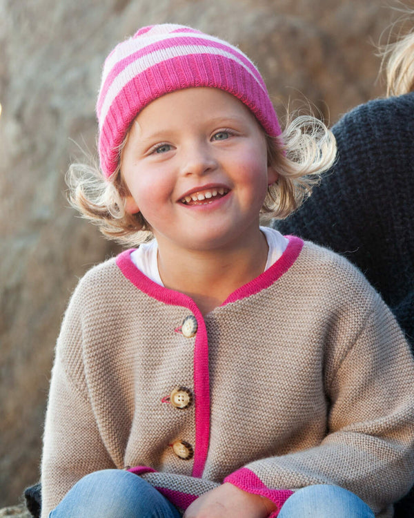 alicia adams alpaca charlie hat, alpaca hats for kids, alpaca beanie hat, all fair-trade made, alpaca vs cashmere, shocking pink and light pink hat