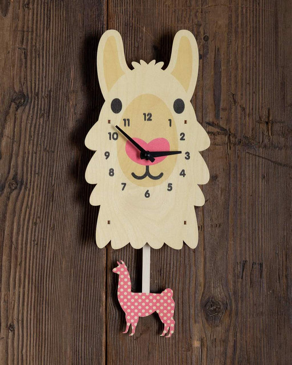 Alicia Adams Alpaca Children's Nursery Clock Made in USA Collectible Shower Gift for Boy or Girl