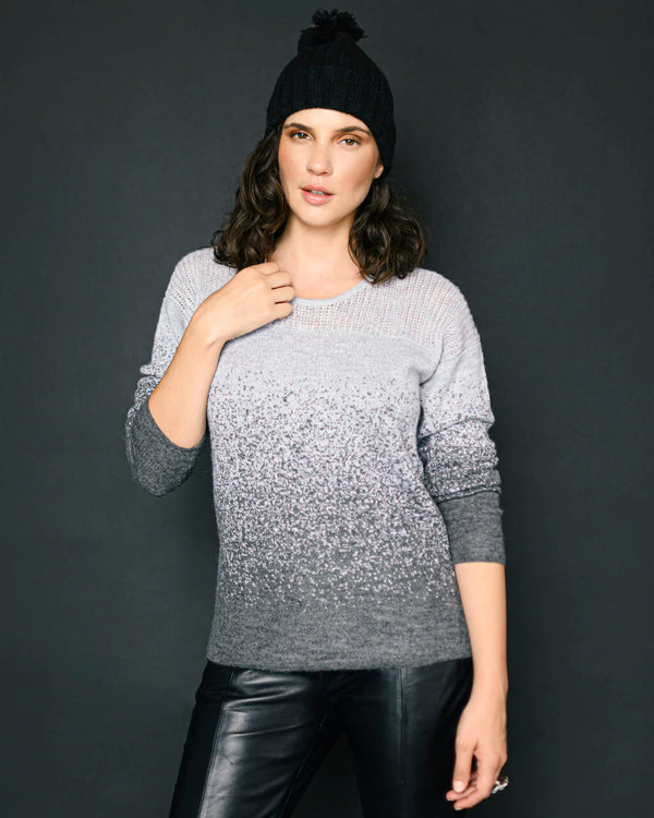 alicia adams alpaca colette sweater, 100 baby alpaca sweater, alpaca sweater, alpaca sweater, alpaca sweater peru, light grey and grey alpaca sweater