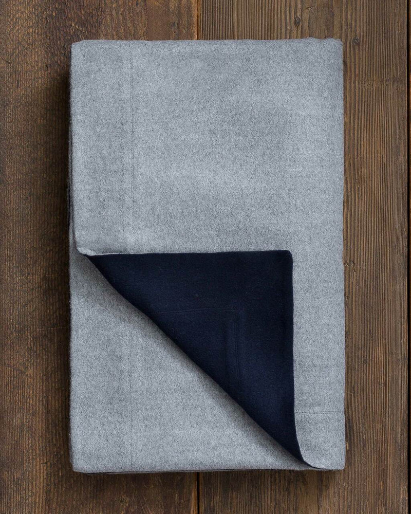 Alicia Adams Alpaca Hudson Throw, reversible alpaca throw blanket, alpaca throw, alpaca vs cashmere, light grey and navy alpaca throw