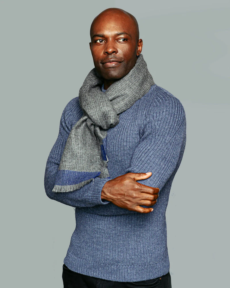 Alicia Adams Alpaca Leo Zip Sweater, mens alpaca sweater, mens zip cardigan, 100 alpaca sweater mens, alpaca sweater, denim blue alpaca wool sweater