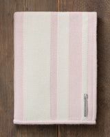 Alicia Adams Alpaca Malibu Throw, lightweight alpaca throw blanket, alpaca throw, alpaca vs cashmere, ivory and pink powder striped alpaca throw