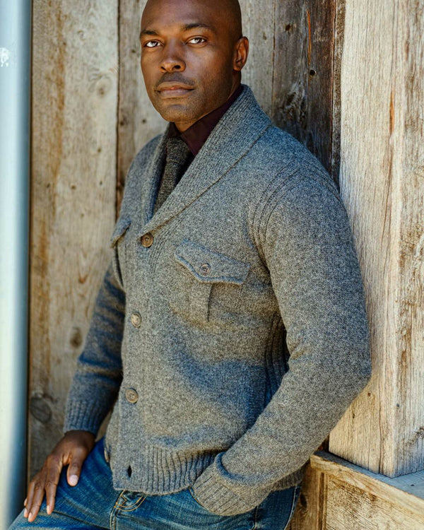 Alicia Adams Alpaca Milos Sweater , mens alpaca wool sweater, alpaca cardigan, fair trade made mens alpaca sweater, dark grey alpaca wool sweater
