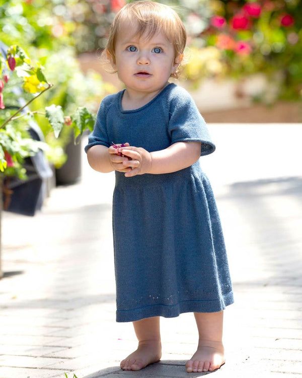 Alicia Adams Alpaca Mila Dress, alpaca dress, alpaca baby clothes, alpaca clothing, 100 baby alpaca, alpaca vs cashmere, english manor blue alpaca dress