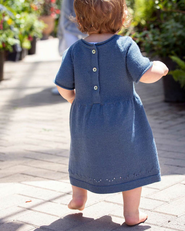 Alicia Adams Alpaca Mila Dress, alpaca dress, alpaca baby clothes, alpaca clothing, 100 baby alpaca, alpaca vs cashmere, english manor blue alpaca dress