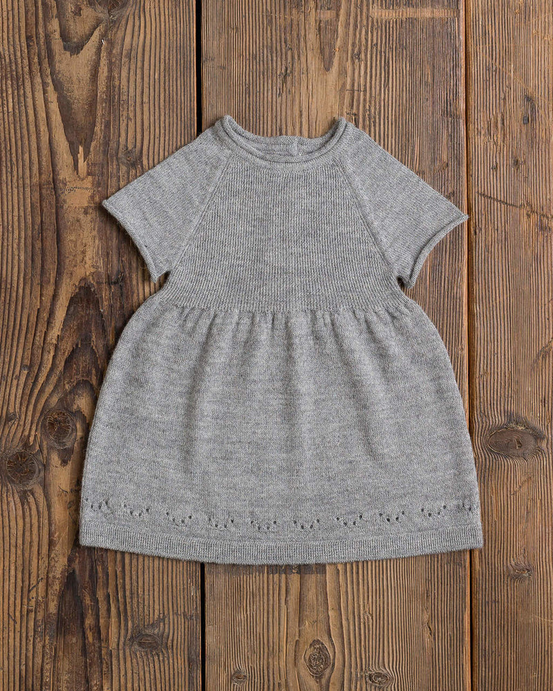 Alicia Adams Alpaca Mila Dress, alpaca dress, alpaca baby clothes, alpaca clothing, 100 baby alpaca, alpaca vs cashmere, light grey alpaca dress