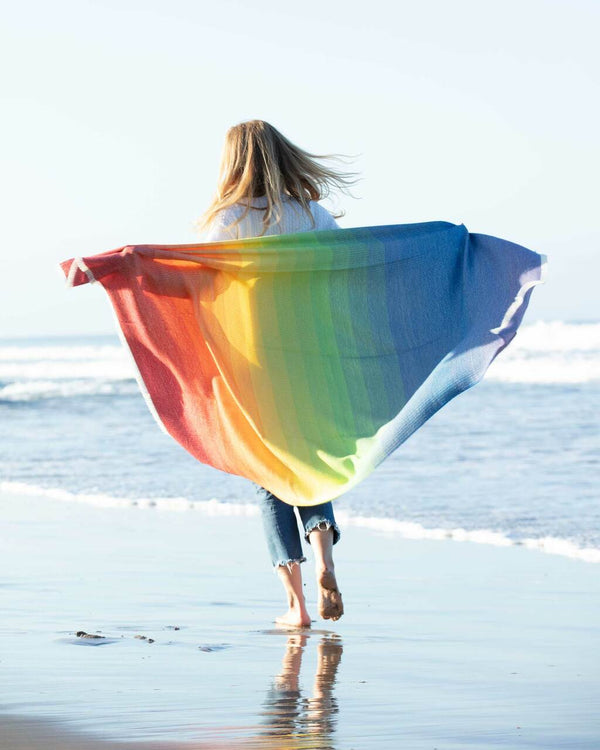 alicia adams alpaca anniversary throw wrap, baby alpaca throw wrap, pride gifts, alpaca wrap,  rainbow baby alpaca wrap