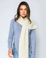 Alicia Adams Alpaca whistler scarf, womens alpaca scarf, knitted alpaca scarf, all fair-trade made in peru, alpaca vs cashmere, ivory alpaca scarf