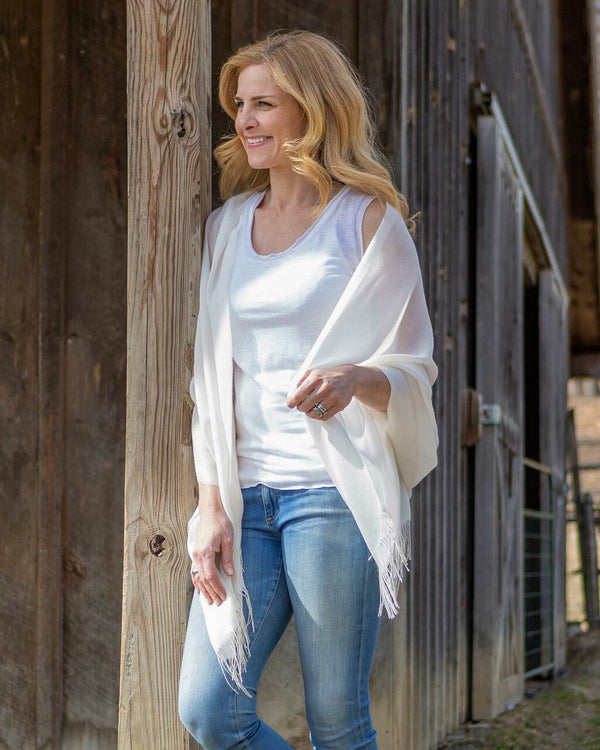 Alicia Adams Alpaca Portofino Wrap, Lightweight alpaca wrap, 100 alpaca scarf, alpaca wrap, luxury white alpaca wrap